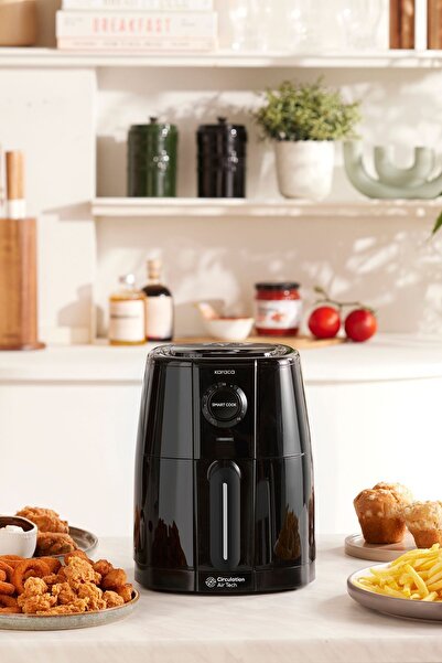 Karaca Smart Cook Compact Airfryer with Time Adjustment for up to 60 Minutes Black for 2 Persons