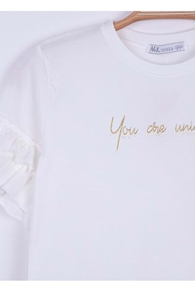 N.K. UNSEA Ecru Girl's Flounce Tshirt Ecru