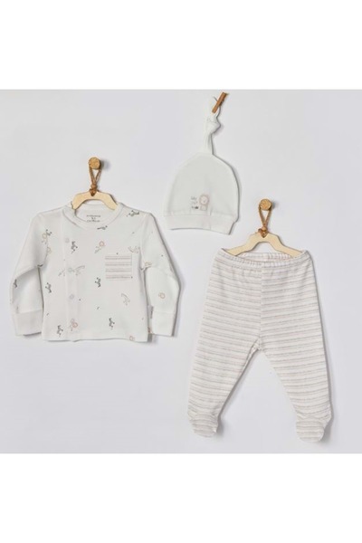 andywawa Beige Baby Boy 3-Piece Set Beige