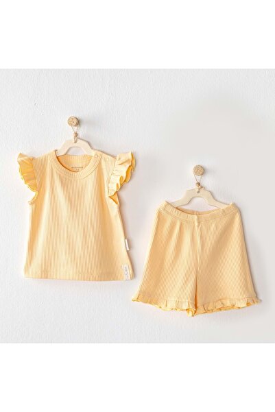 andywawa Baby Girl 2-Piece Shorts Set Yellow