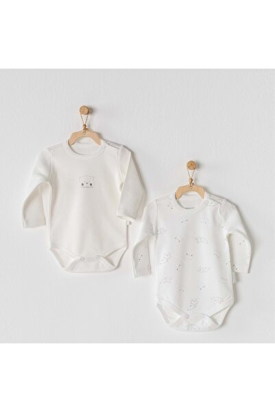 andywawa Ecru Erkek Bebek Body 2 Li ECRU