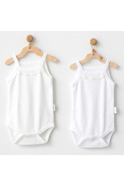 andywawa Baby Girl White 2-Piece Strap Bady White