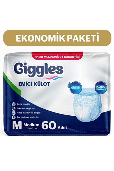 giggles Panty Diapers Medium 30 Pieces Medium Size 2 Packs 60 Pieces