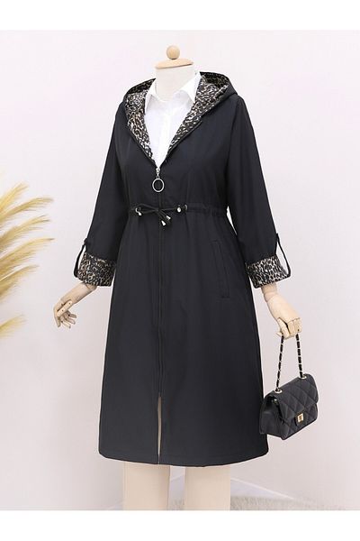 Modamorfo Taillenbesetzter, gesteppter, gefütterter Trenchcoat mit Kapuze – allgemein