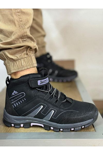 homiro Unisex Μακριά Παιδικά Αθλητικά Παπούτσια εξωτερικού χώρου - Μπαντέ, Μαύρο-Λιλά