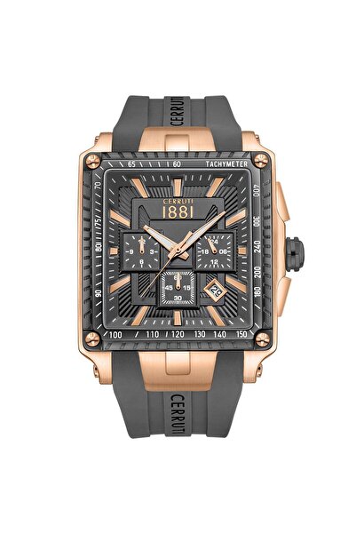 Cerruti 1881 سيجو 0018503   ساعة يد رجالية كوارتز سيليكون مدخنة 43 ملم × 56 ملم