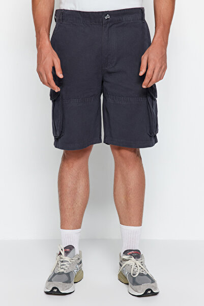 Trendyol Collection Antracitové kraťasy Regular Fit - Cargo Pocket, Tmnss23Sr00048