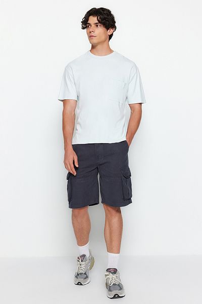 Trendyol Collection Normál fitt antracit rövidnadrág - Cargo Pocket, Tmnss23Sr00048