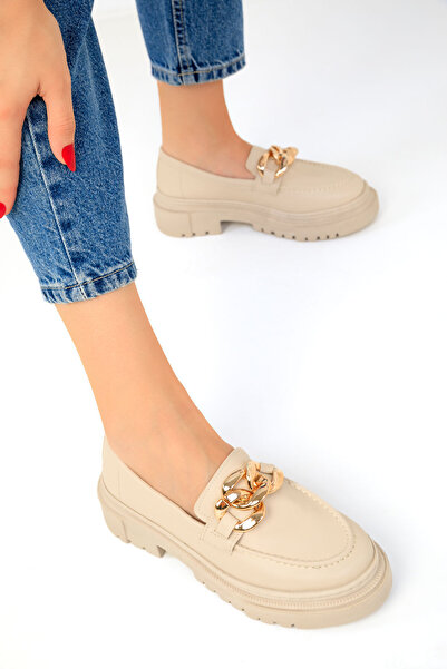 SOHO Beżowe damskie mokasyny 17485