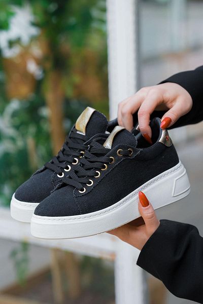 Parponi Black Royal Women S Denim Sneakers Trendyol