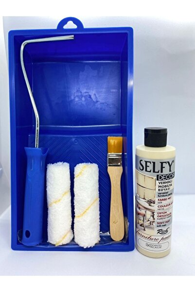 Rich Selfy Decor Kendinden Vernikli Mobilya Boyası 240 Cc Dantel + Boyama Rulo Seti