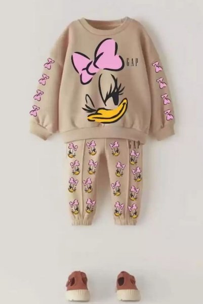 ZARİNA Kız Çocuk  Daisy Duck Baskılı Takım