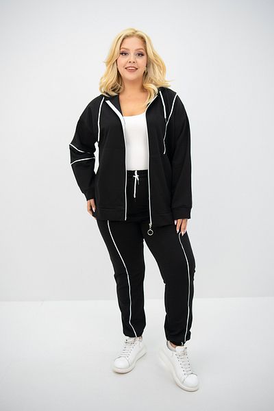 Koza Butik Комплект анцуг с качулка и цип с големи размери - 8130-25