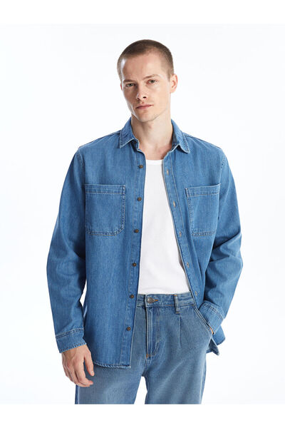 LC Waikiki LCW Regular Fit Uzun Kollu Erkek Jean Gömlek