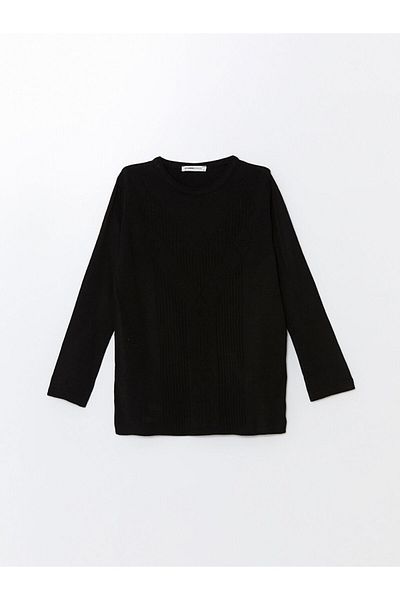 LC Waikiki Crew Neck Self Print Long Sleeve Women's Knitwear Sweater - W4Co20Z8