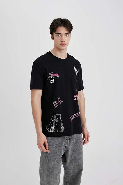 DeFacto Tricou bărbați B8844ax/bk81 Negru