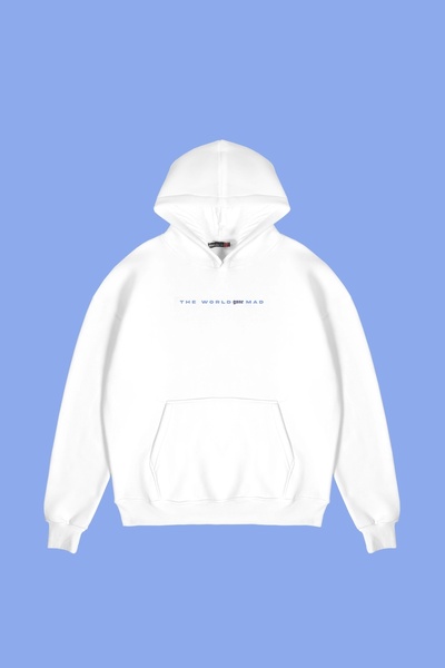 Sekizbiraltı Фобія Спинка з принтом Унісекс Оверсайз Білий Худі