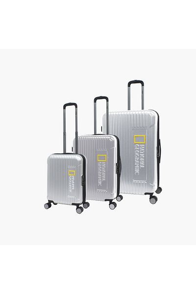NATIONAL GEOGRAPHIC Canyon Luggage Set 3 pc Silver