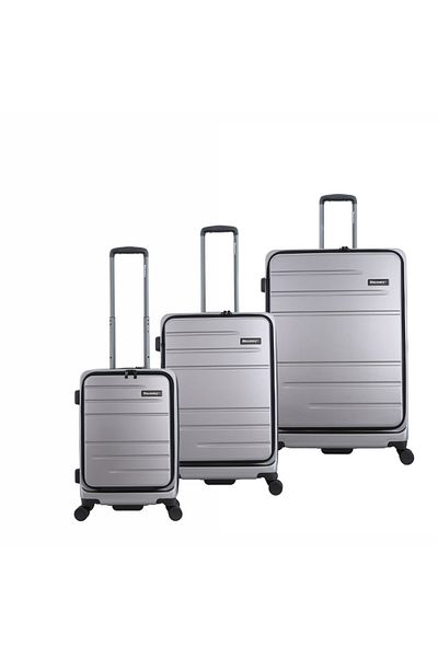 Discovery Patrol Set, TSA Lock, Expandable, 4 Double Wheels, 3pcs (20+24+28 Inch) Silver