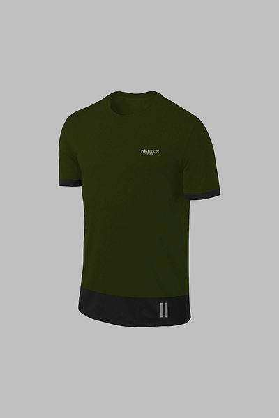 POSEIDON STORM Ανδρικό μπλουζάκι και σορτς πεζοπορίας Khaki Dri-Fit με τσέπη, λαιμόκοψη, μεγάλο μέγεθος (4XL-10X)