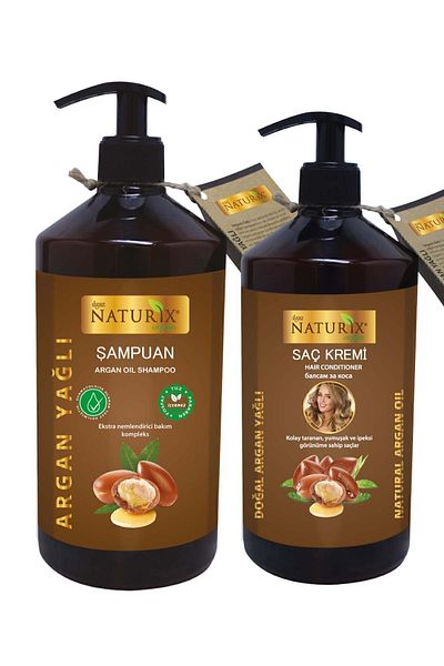Naturix Salt-Free Argan Oil Shampoo & Conditioner Set - 600ml Shampoo 500ml Cream