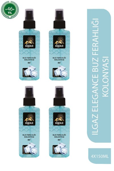 ILGAZ Buz Ferahlığı Kolonya Elegance Series 4'lü Eko Paket - 150 ml