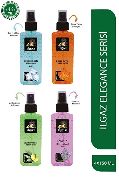 ILGAZ Buz Ferahlığı & Tütün & Zeytin Çiçeği & Lavanta Kolonyası 150 ml - Eleg...