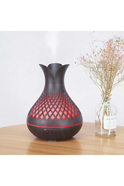 casno Hava Nemlendirici 500ml Lale Desenli- LED Işıklı Aroma Difüzör, Uzaktan