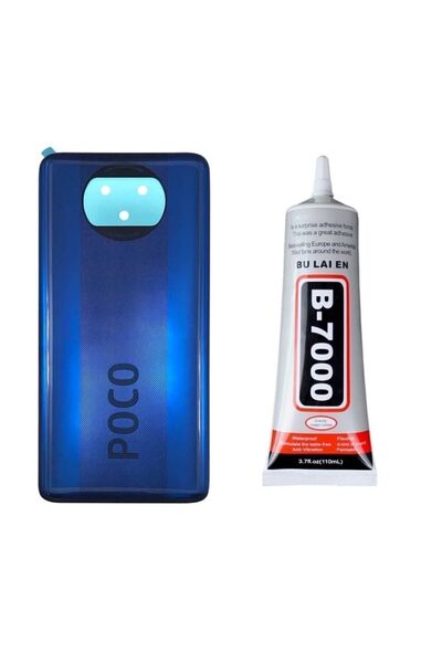 Genel Markalar Xiaomi Poco X3 Pro Uyumlu Arka Pil Batarya Kapağı Mavi