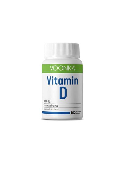 Voonka Vitamin D 1000 Iu 102 Capsules+Vitamin C 62 Chew Tablets For Adults