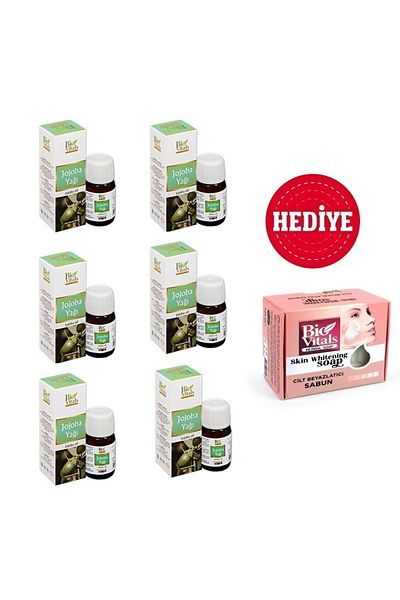 Bio Vitals 6 Pieces of Jojoba Oil - 20 ml Gift, 1 Skin Whitening Soap - 125 gr