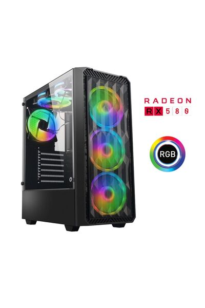 XASER Xsr791 I7 4770 16gb Ram 512gb M.2 Nvme Ssd 8gb Rx580 Gddr5 Masaüstü Oyu...