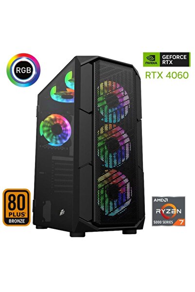 XASER Xsr493 Ryzen 7 5700x 32gb Ram 1tb M.2 Nvme Ssd 8gb Rtx4060 27"curved 180hz Oyuncu Bilgisayarı