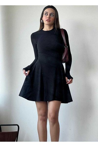 dshee woman Long Sleeve Black Spanish Dress