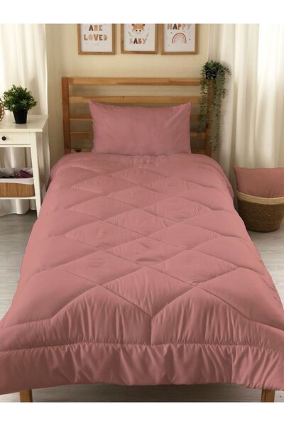 Evmila Çift Taraflı Sevimli Hayvan Desenli Kapitone Yorgan - Tek Kişilik Kişilik Uyku Seti-ÇARŞAFSIZ