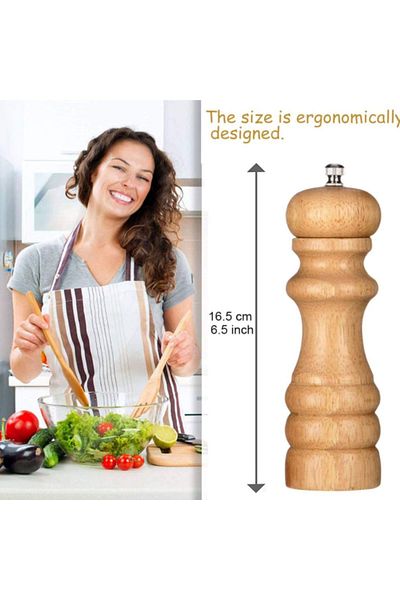 MADAME LUDA Bamboo Tree Stainless Steel Knife.1 Piece 16.5 Cm. Pepper Grinder Spice-Salt-Corn Mill.