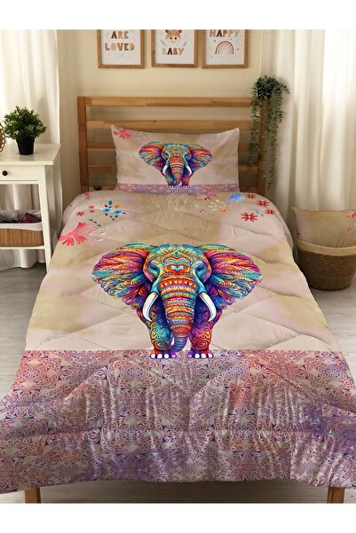 Evmila Cuvertură matlasată cu model pe două fețe - Set de dormit pentru o sin...