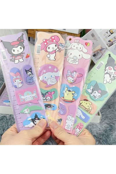 Kawaii Sanrio Kuromi My Melody Cinnamoroll Adhesive Note Paper 1 Piece 100 Sheets
