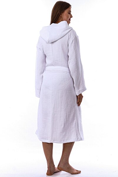 destinyhometex Unisex μπουρνούζι με κουκούλα 4 στρώσεων 100% οργανικό βαμβάκι Premium Multi Muslin Ultra Soft