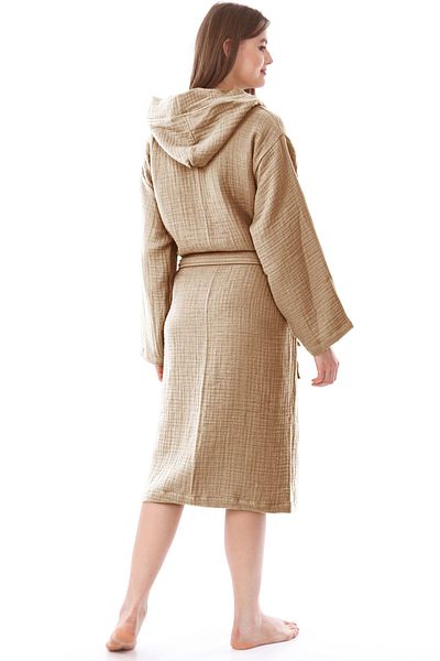 destinyhometex Unisex μπουρνούζι με κουκούλα 4 στρώσεων 100% οργανικό βαμβάκι Premium Multi Muslin Ultra Soft