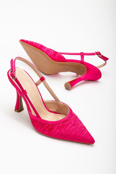 ELLOLİTA LUXURY SHOES Open Back Satin Special Design Stiletto