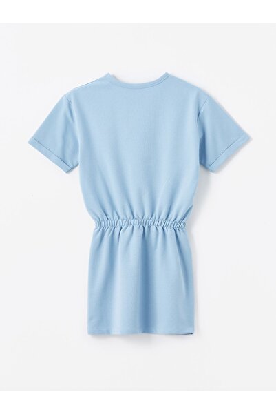 Dexia Μπλε πλεκτή κοντομάνικη φόρμα με στάμπα Florida