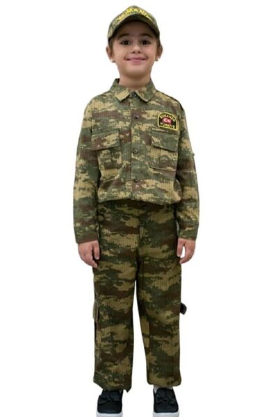 TONTİŞLER BEBEK VE ÇOCUK GİYİM 18 March, 23 April Children's Camouflage Suit (2-15) Years Old School Ceremony, Birthday, Theater, Gift