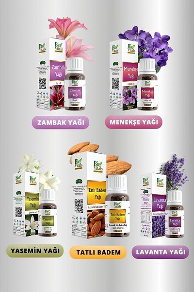 Bio Vitals Lavender Sweet Lily Jasmine Violet and Almond Oil Set