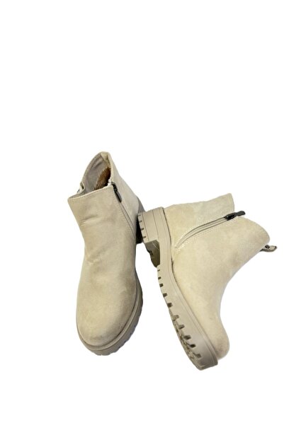 KAFKASLAR AYAKKABI KAFKASLAR KISA BİLEK KAYMAZ TABAN FERMUAR DESENLİ KADIN BOT-BOTİ