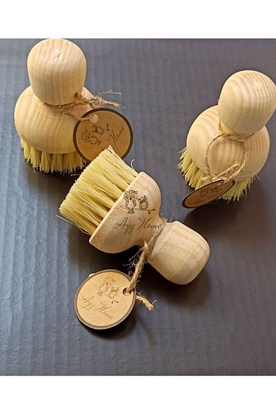Terra Doğal Yaşam Vegetable Vegetable Brush with Wooden Handle