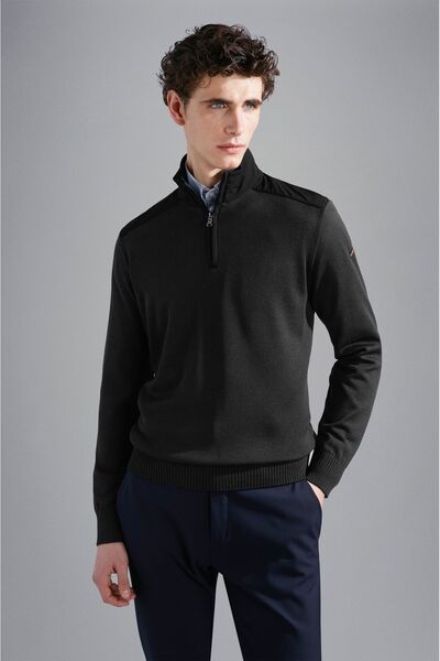 PAUL&SHARK MEN'S ZIPPED PULLOVER C.W. WOOL