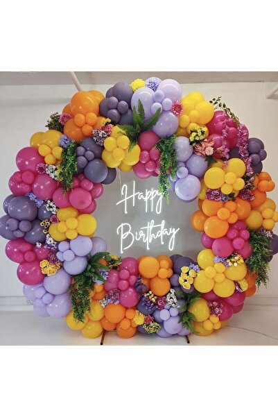 Öztürkpartievi سلسلة بالونات برتقالية بلون لافندر أرجواني مختلط