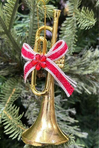 BeySüS Yılbaşı Çam Ağacı Süsü Borazan Gold 12 Cm