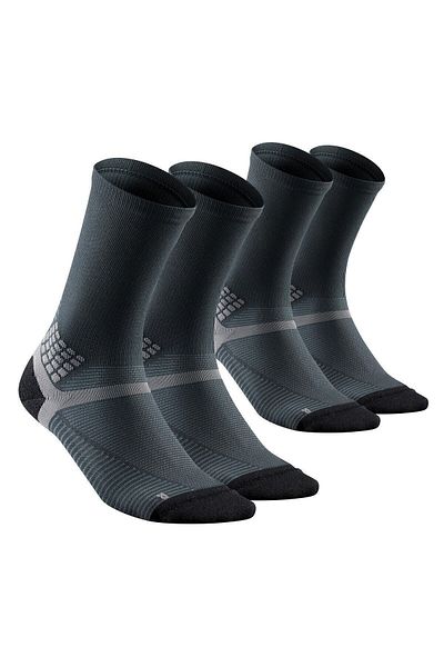 Decathlon Дълги чорапи за дейности на открито - 2 чифта - Черни - Hike 500